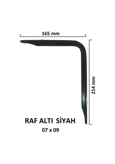 Metal Boyalı Lüx Siyah Raf Altı 7x9 - (2 Adet)