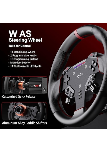 Vd4 Bundle F Direct Drive Direksiyon Seti 4 Nm Sabit Tork Gücü W As Simit Ve Hall-effect Pedal Dahil Pc Uyumlu Sim Racing