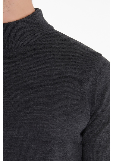 Hatemoğlu Yarım Balıkçı Erkek Triko Kazak Antrasit