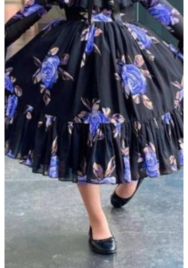 Riccotarz Kız Çocuk Kolları Transparan Ve Yakası Fırfırlı Üzeri Çiçek Desenli Piliseli Mor Elbise 001 Riccotarz Kız Çocuk Kolları Transparan Ve Yakası Fırfırlı Üzeri Çiçek Desenli Piliseli Mor Elbise 001