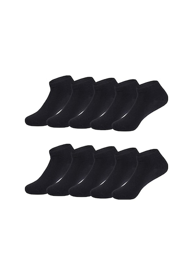 Ozzy Socks 12 Çift Dikişsiz Pamuklu Unisex Patik Çorap Yazlık  Dayanıklı Topuk Siyah