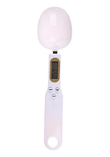 Beyaz Elektronik Mutfak Terazisi 500g 0.1g Lcd Dijital Gıda Unu Dijital Kaşık Ölçeği Mini Mutfak Aracı Süt Kahve Terazisi