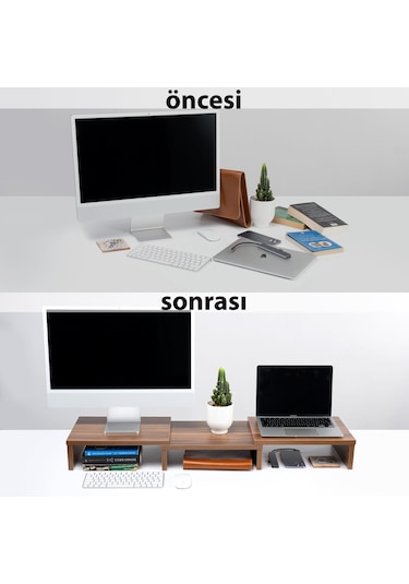 Çift Monitör Standı Bilgisayar Masaüstü Ekran Yükseltici