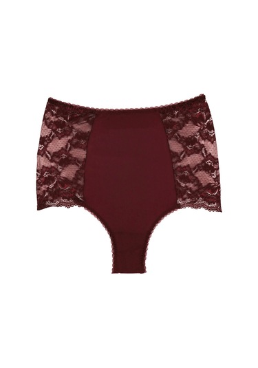 Magic Form 589 Jarse Kumaş Dantelli Şort Külot-bordo Bordo