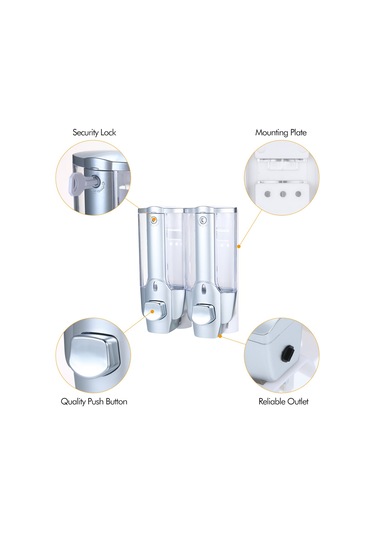 Leezsing Kilitlenebilir Sabunluk 2 Bölmeli Duvara Monte Sabunluk Ev Ticari Kullanım İçin Üst Düzey Büyük Kapasiteli Sabunluk