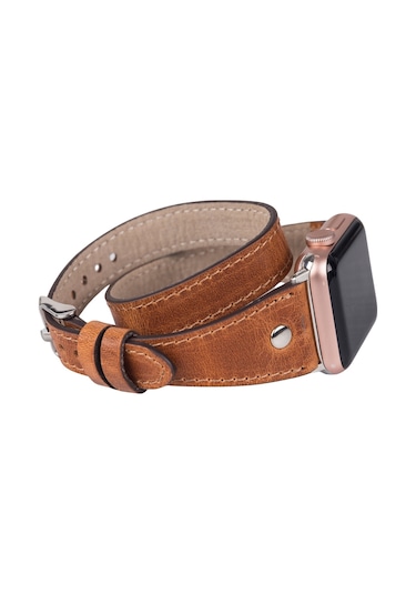 Apple Uyumlu, Watch Deri Kordon 42-44-45mm Slim Dt St V18