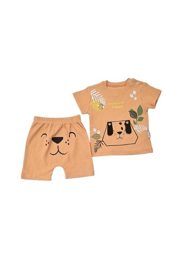Erkek Bebek Şortlu Takım turuncu