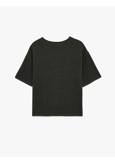 Koton Regular Fit Kısa Kollu Bisiklet Yaka Basic Tişört Antrasit 6sak50197ek Antrasit