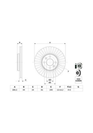 Renault Clio 5 1.0tce 100 2019-2021 Bosch Ön Disk 280mm 4 Bijon 2 Adet