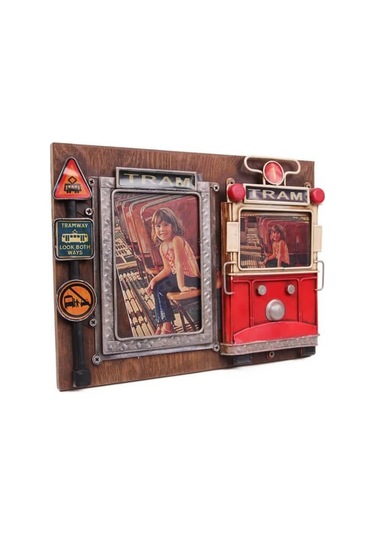 Himarry Dekoratif Metal Çerçeve Tramvay Dekorlu Vintage Hediyelik