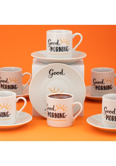 Porsima 06 Porselen 12 Parça Türk Kahve Fincan Takımı 90ml