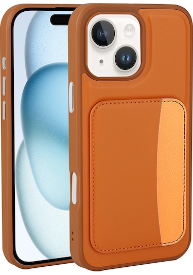Thegencoo Apple, Uyumlu iPhone 13 Kılıf Kartlıklı Zore X-kart Silikon Kapak - Siyah