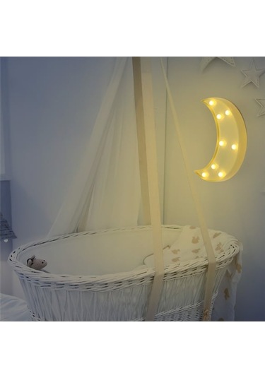 Dekoratif Led Ay Gece Lambası Beyaz