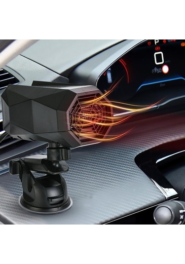 Pazly 12v/24v Araç Isıtıcı Fan, Hızlı Buz Çözme, Düşük Gürültülü, Taşınabilir, Siyah, 150w