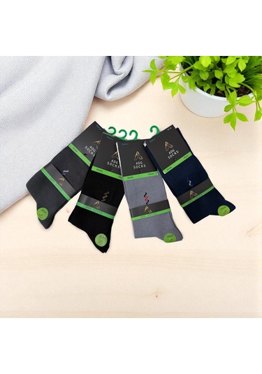 Erkek Uzun Dikişsiz Bambu Çorap 6'lı Ve 12'li Çok Renkli