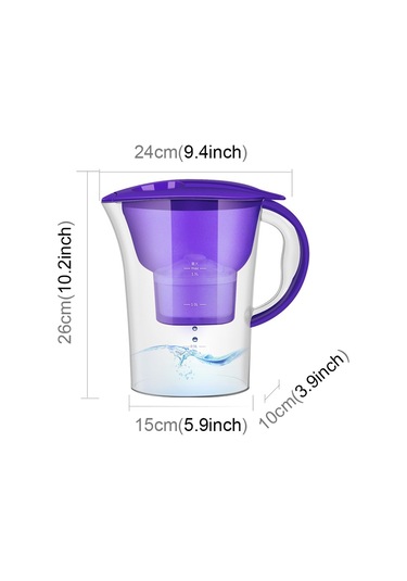 Sones 1.3l Taşınabilir Ev Mutfak Aktif Karbon Filtre Soğuk Su Şişesi Mor