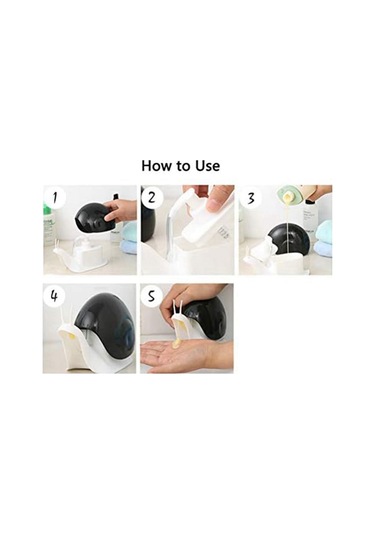 Xurunkeji Mutfak, Banyo Vb. İçin Sevimli Salyangoz Sabunluk 120ml Siyah Siyah