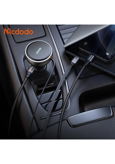 Mcdodo Cc-4850 80w Geri Çekilebilir Kablolu Hızlı Araç Çakmak Şarj Cihazı