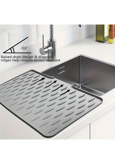 Trendooze Koruyucu Siyah Kaymaz Silikon Matı Tezgah Buzdolabı 15.75x12.6inç 2 Stil