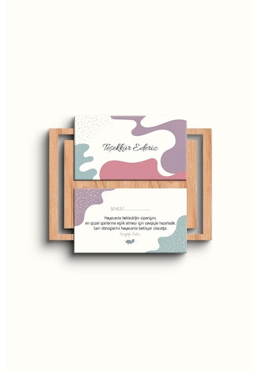 Çift Yön Çiçek Teşekkür Kartı Thank You Cart Pytktskk24