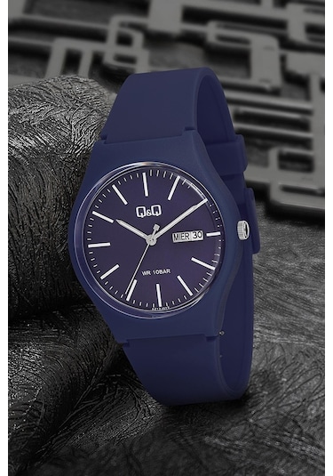 Q&Q QCG21212 Lacivert Su Geçirmez Çift Takvimli Unisex Kol Saati