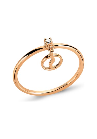 Kuyumcudukkani Yuvarlak Obje Sallantılı Trend Yüzük-10246-r-w Rose