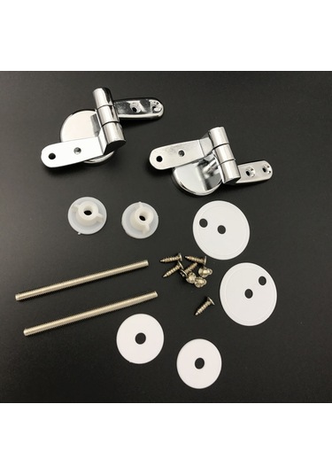 Klozet Kapağı Menteşe Bağlantı Parçaları Cıvata Ve Somunlarla Yedek Klozet Kapağı Menteşesi 1 Çift Krom