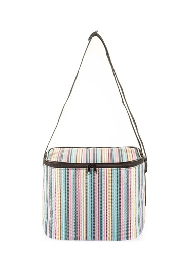 Ns Reliable Kamp Piknik Termal Soğutucu Yalıtımlı Buzluk Termos Çanta - 920 Çizgi Desenli Çok Renkli