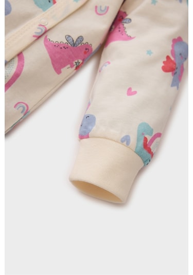 DeFacto Kız Bebek Yenidoğan Dinazor Baskılı Penye Uzun Kollu Çıtçıtlı Tulum E6047A5NSWT47 Beyaz DeFacto Kız Bebek Yenidoğan Dinazor Baskılı Penye Uzun Kollu Çıtçıtlı Tulum E6047A5NSWT47 Beyaz