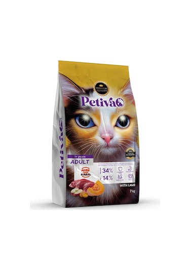 Petiva Kuzu Etli Yetişkin Kedi Maması 7 KG