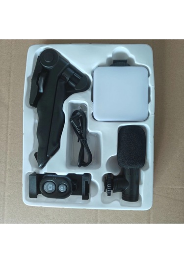 Shopytech 5 İ 1 Arada Mikrofonlu Led Işıklı Vlog Kiti Tabanca Tutuşlu Masaüstü Tripod & Selfie Stick 1 Adet