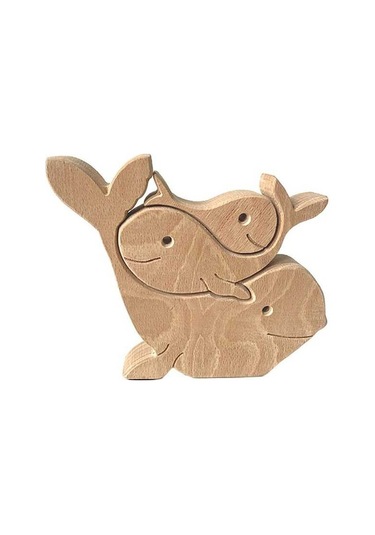 Pazly Suntek Hediyesi Hayvan Günü Dekoru Balinalar Anneler Ahşap Ey