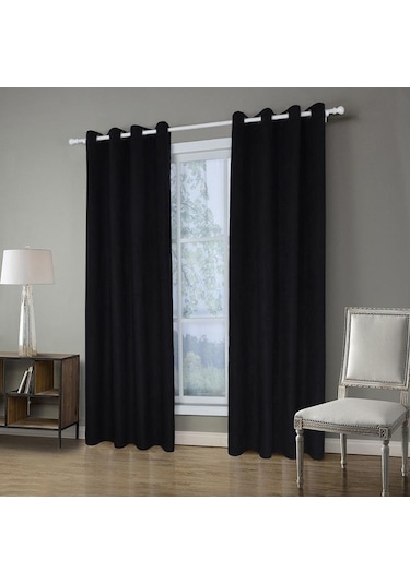 Novahub Kahve Süet Kadife Kalın Gölge Perdeler - Oturma Odası-yatak Odası Kumaş Karartma Kahverengi