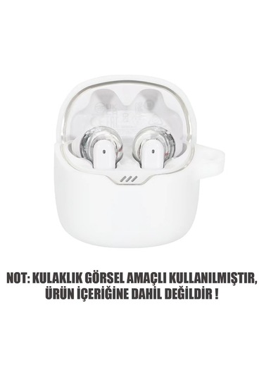 Jbl Tune Flex Uyumlu Silikon Kancalı Kılıf Ürün Kulaklık Değil Beyaz