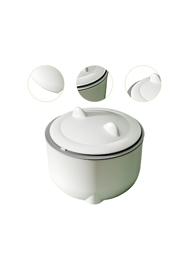 Suntek Masaüstü Çöp Tenekesi Sepeti Mini Kova Tezgah Ofis Beyaz