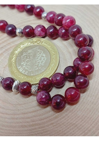 Lal Granat Garnet Taşı Tesbih 33lük 6mm 42235 Çok Renkli