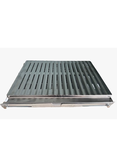 Despina Home Katlanabilir Krom Izgaralı Galvaniz Mangal Çantalı 0.60mm Kalın Gümüş