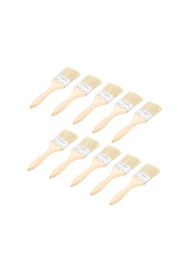 Symbee 10 Adet 2.5 İnç Yapay Yün Fırça, Ahşap Saplı, Boya, Cam Ve Sıvı Uygulamaları İçin, Ergonomik Ve Dayanıklı