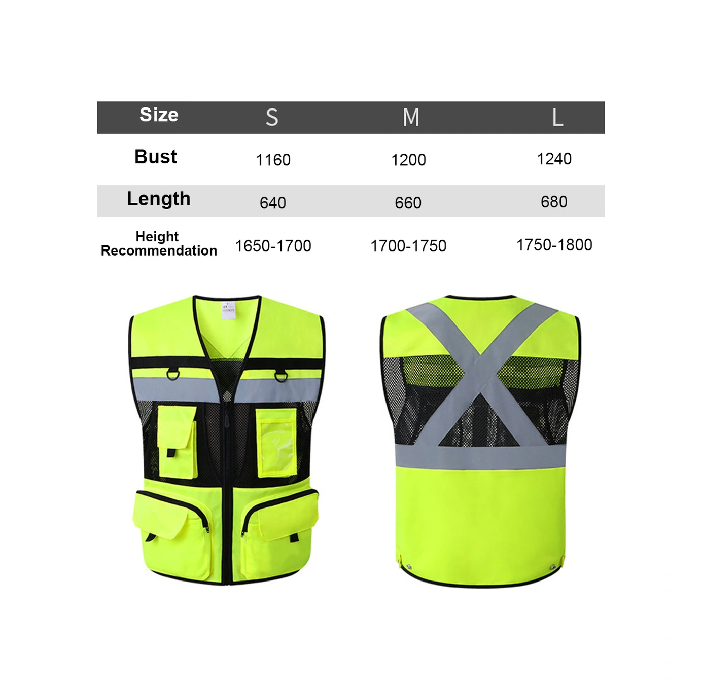 Dofolink Göstergeci Sarı S Boy Mesh Nüfuslu 360 Yansıtıcı Çantalı İş Çalışanları, Trafik, Bisiklet Kullanıcısı Emniyet Yeleği Sarı