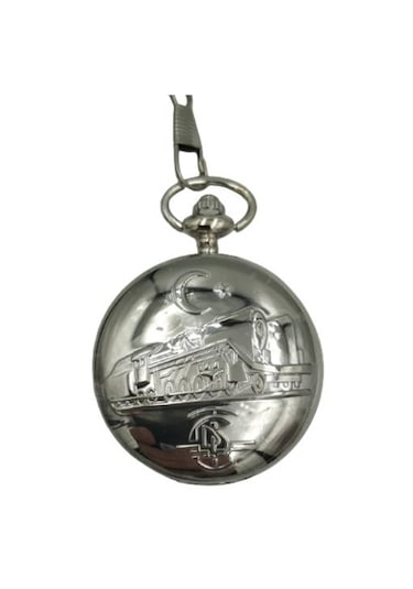 Profisher R0003TCDDS TCDD Tren Kabartmalı 46 MM Klasik Kuvars Köstekli Cep Saati