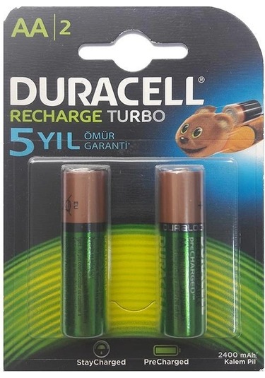 Mey İthalat Duracell Ş Arj Edilebilir Kalem Pil 2'li Aa 2500 Mah