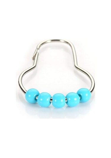 2'li Duş Perdesi Kanca Halkası, Paslanmaz Çelik Duş Perdesi Halkaları Ve Kancaları - 24'lü Set, Mavi Diğer