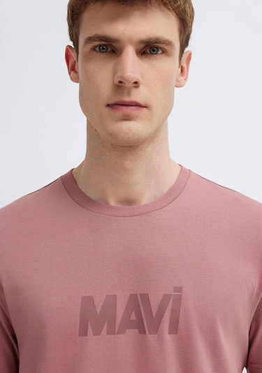 Mavi M0612896-70948 Mavi Logo Baskılı Tişört Erkek T-shirt Pembe