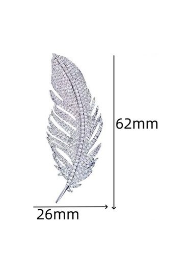 Mufunye Yüksek Kaliteli Alyuminyum Rhinestone İle Süslenmiş Parlak Yıldız Kuyruğu Broşu - Gümüş Renk, 2.4x6.2 Cm, 11.4 Gr Çok Renkli