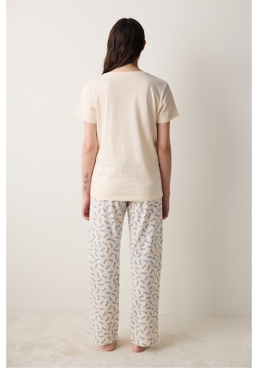 Penti Cuteness Pantolon Krem Pijama Takımı M