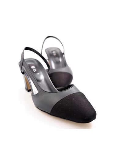 5in1Canpolat Siyah Slingback Topuklu Ayakkabı 401-siyah Siyah
