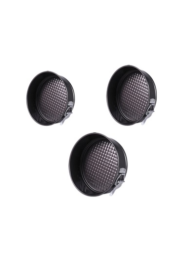 Reedark Kalıcı Anti Yapışkan 12/18/22 Cm Seti: Kilitli Tabanlı Yuvarlak Kek Kalıbı, Mousse Ve Pasta Pişirme, Ev Kullanıma Çelik Demir Fırın Gereci