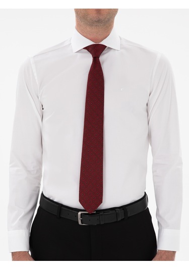 Cacharel Beyaz Slim Fit İtalyan Yaka Klasik Gömlek