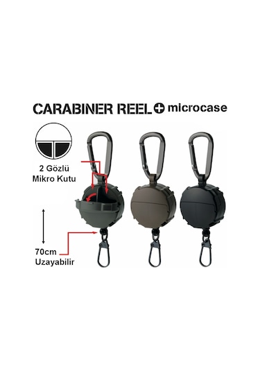 Daiichiseiko Carabiner Reel Micro Case F Green