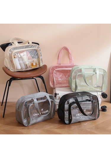 Konesam Gri Pvc Su Geçirmez Seyahat Organizer - Islak Ve Kuru Bölmeli, Büyük Kapasiteli, Ayakkabı Bölmeli Makyaj Ve Tuvalet Malzemeleri Çantası